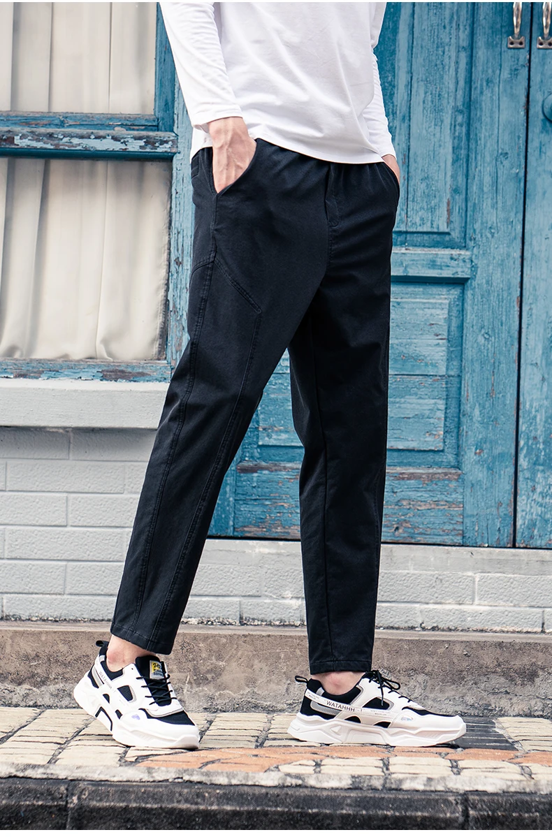 

YTX456 2021 spring new style Korean alphabet embroidery youth trend straight pants casual trousers men