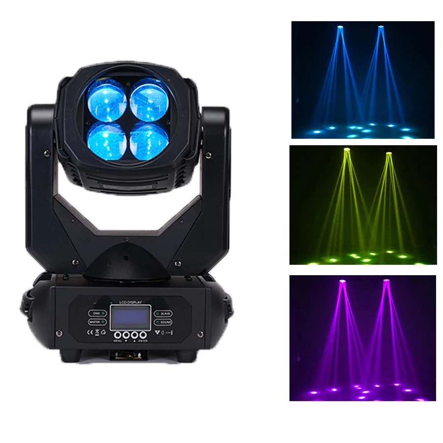 YaYaO RGBW 4x25w LED hareketli kafa DMX512 ışın ışık DJ disko parti için güçlü etkisi lambaları açık aydınlatma