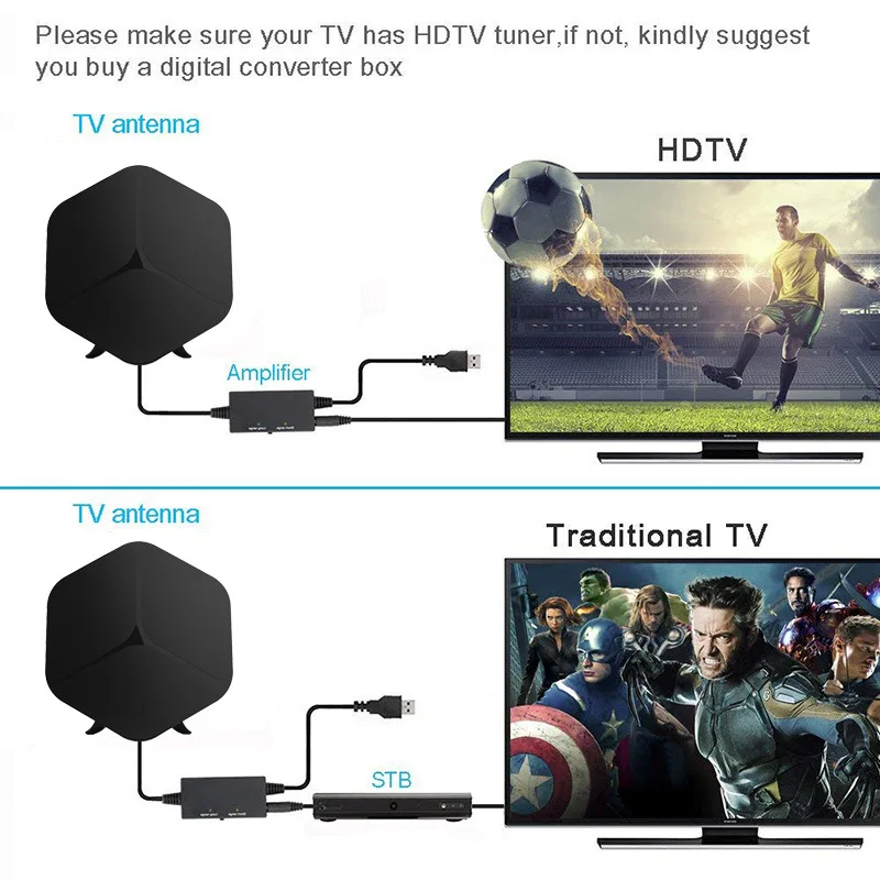 Цифровая антенна hengshanlao для помещений 5000 миль ТВ 35 дБи HD с усилителем ресивером