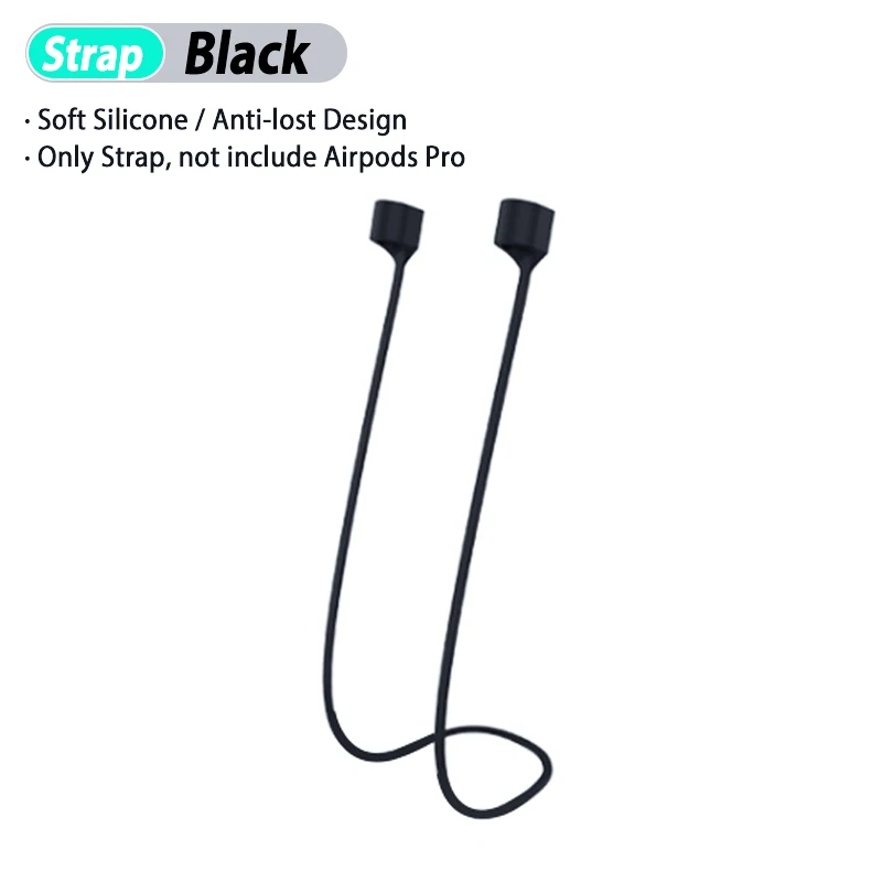 Black anti-loss rope Красочная Пылезащитная наклейка для AirPods Pro, беспроводная зарядная коробка для наушников, защитная пленка внутри, защита для Air Pods Pro 3 - Цвет: Black anti-loss rope