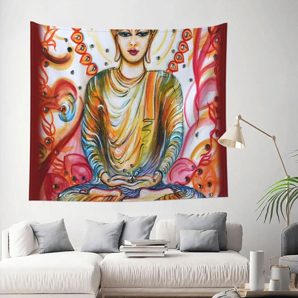 

Buddha Enlightened Tapestry Indian Mandala Decoration Wall Room Home Decor Hanging Living room Kawaii Pattern Gift