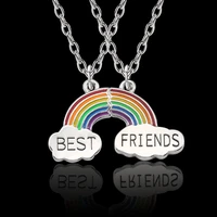 couples matching rainbow white cloud pendant necklace for women best friend friendship vintage statement choker jewelry goth