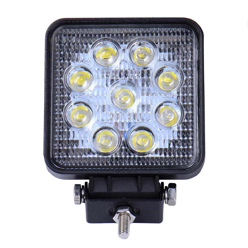 

27W Car Lamp Die-cast Square Light Spot LED Bar Off Road 10-30V LED Work Light Bar for Truck SUV 4WD 4x4 Boat Car LED Headlights