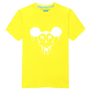 Светящаяся футболка с коротким рукавом для мальчиков, футболка с музыкой на Рождество, топы для девочек-подростков, размеры 3-15 лет, футболки для малышей-подростков