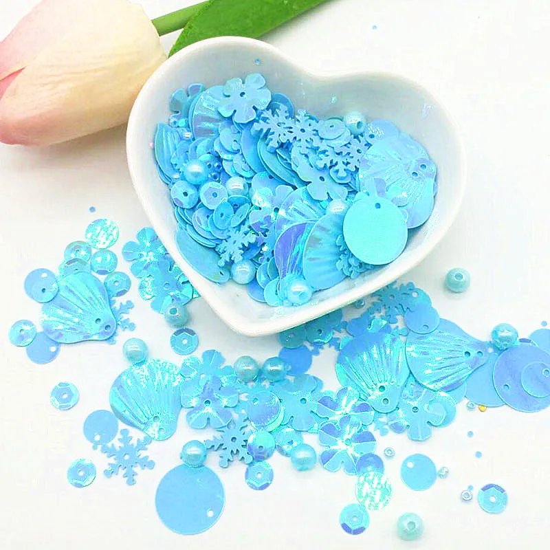 Белые и розовые блестки Микс звезд цветок ракушки жемчужины стеклянные бусины