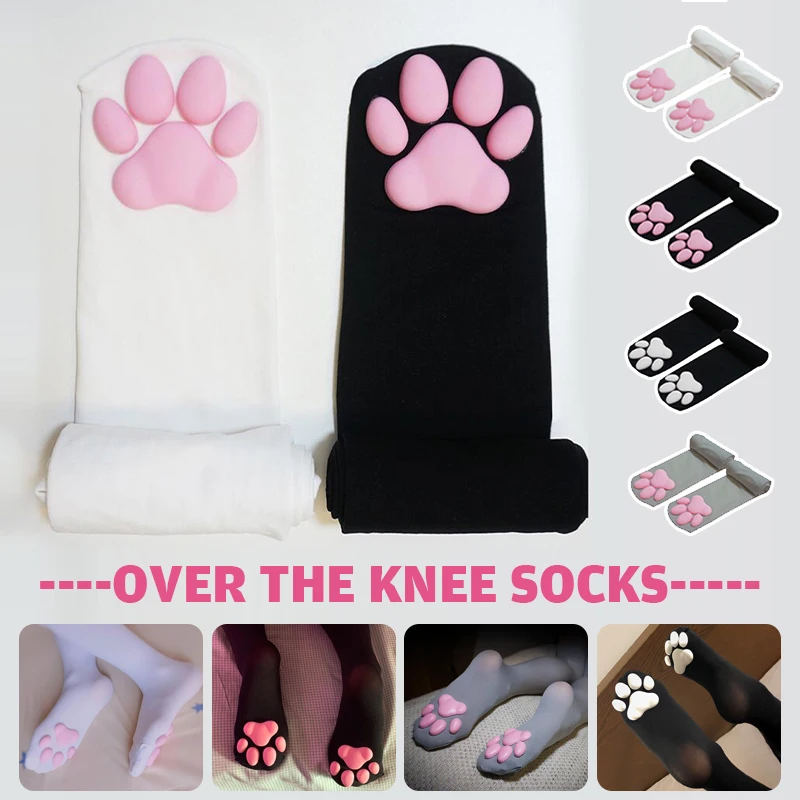 Cosplay&ware Over Knee Kawaii 3d Cat Pad Kitten Paw Socks Girl Lolita Cosplay Velvet Leggings Overknee Thigh High Long Stockings 60cm -Zentai shop online Hec29fa54850a48938c181d501d0750434.jpg