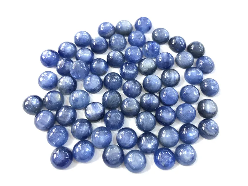 

6/8mm Round Kyanite Beads Cabochon Natural Stone Beads Rings Earrings Face 20pcs/lot Gem CAB