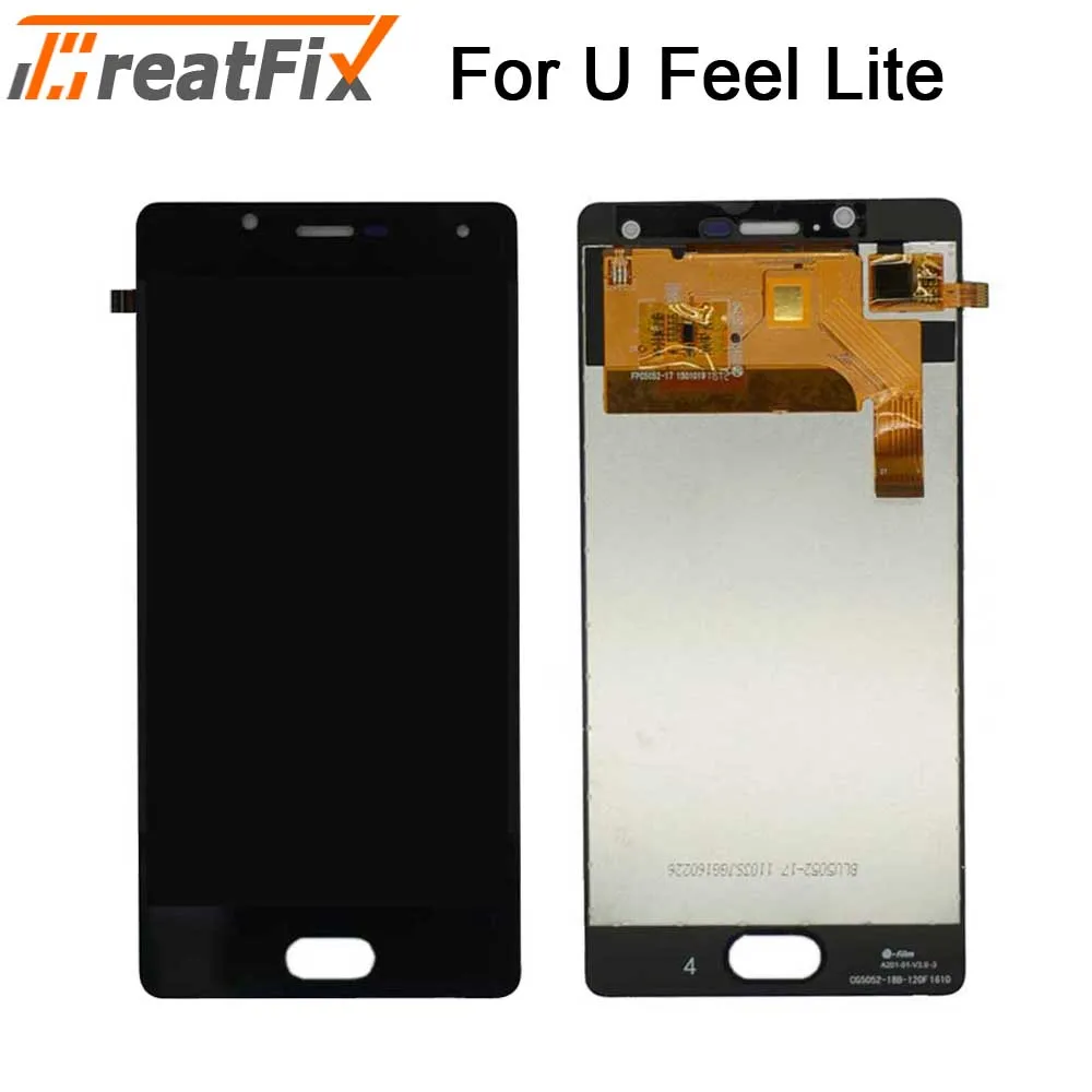 U Feel Lite Black Протестированный сенсорный экран дигитайзер ЖК-дисплей для Wiko u feel Ufeel Lite ЖК-дисплей с сенсорным экраном в сборе ЖК-дисплей ufeel go u feel fab - Цвет: U Feel Lite Black