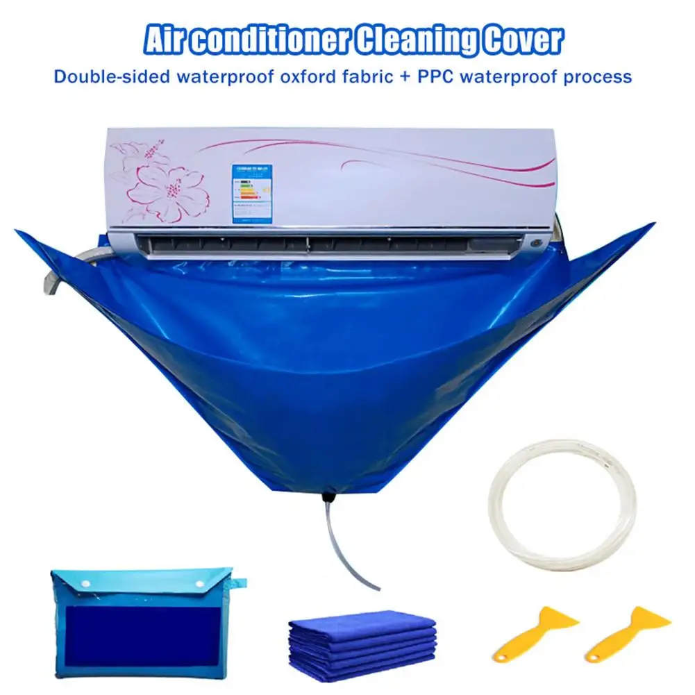 

Air Conditioner Cleaning Cover With Water Pipe Waterproof Dust Protection Cleaning Cover Bag For Air Conditioners Below 1.5P
