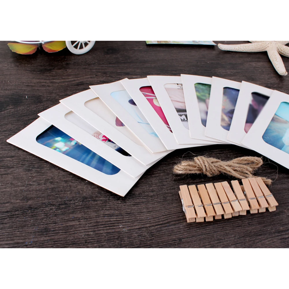 Горячая 10 шт./компл. винтажная крафт бумага фоторамка струны сделай сам Настенная