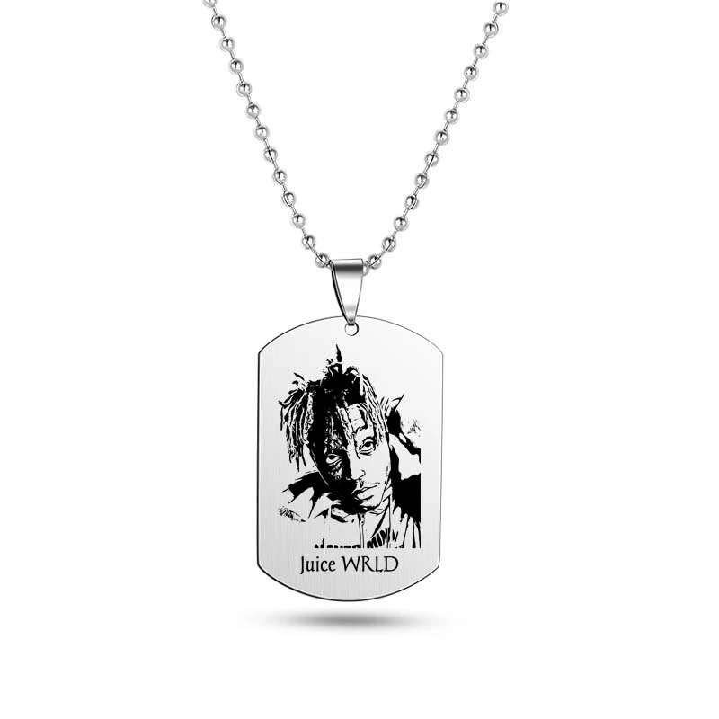 

Hip Hop Rapper Necklace Jewelry Black Gold Silver Plated Stainless Steel Pendant Tag Necklaces Fans Gifts Wholesale