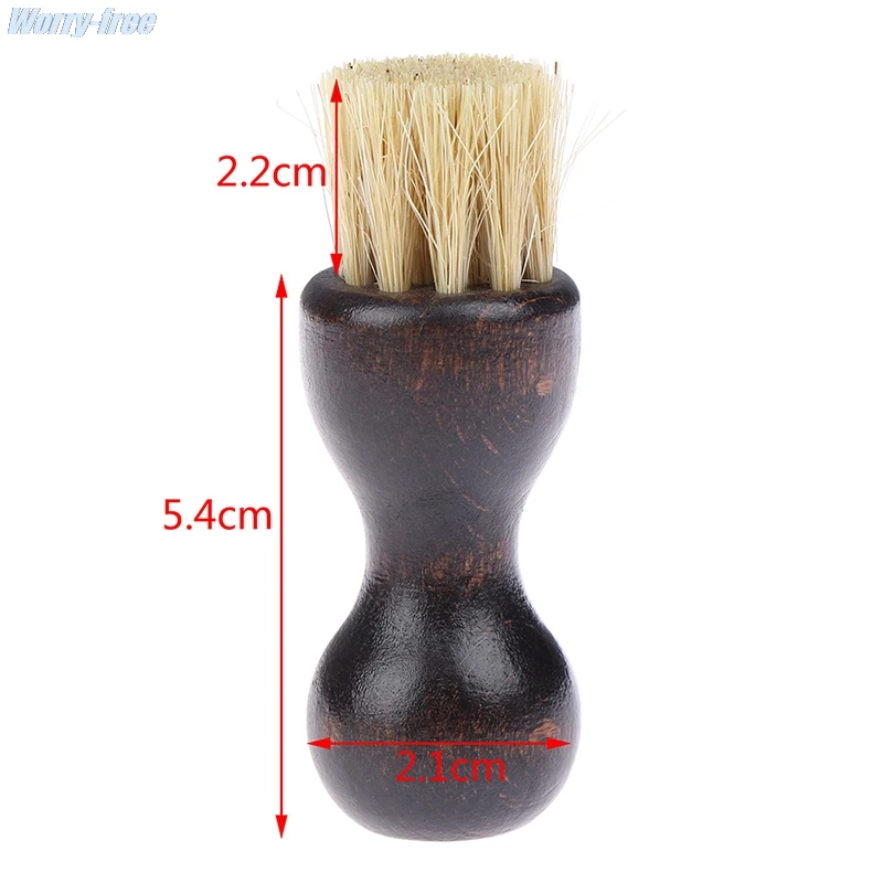

Hot 1pcs Wooden Handle Shoes Shine Brush Polish Bristle Hair Buffing Brush Mini Gourd Shoes Oil Brush Dropshipping