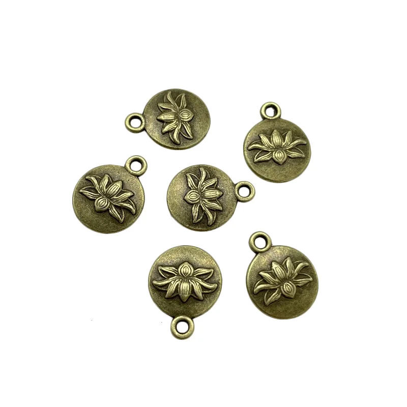 JunKang 20pcs charm religious symbols lotus pattern pendant necklace bracelet DIY handmade jewelry wholesale connections - купить по