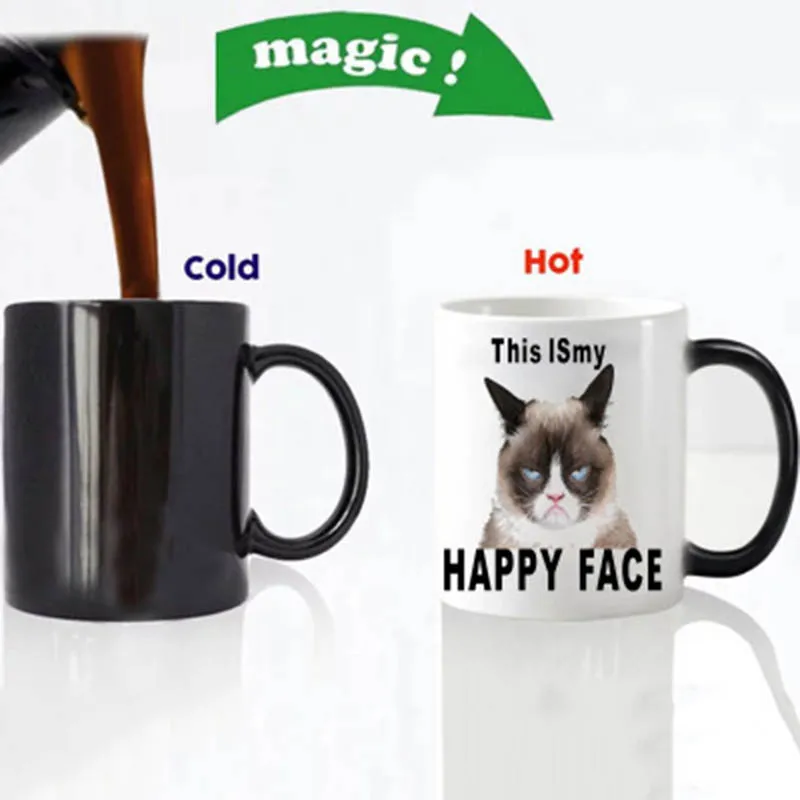 Новинка 2020 волшебная кружка с милым котом 350 мл меняющая цвет от температуры