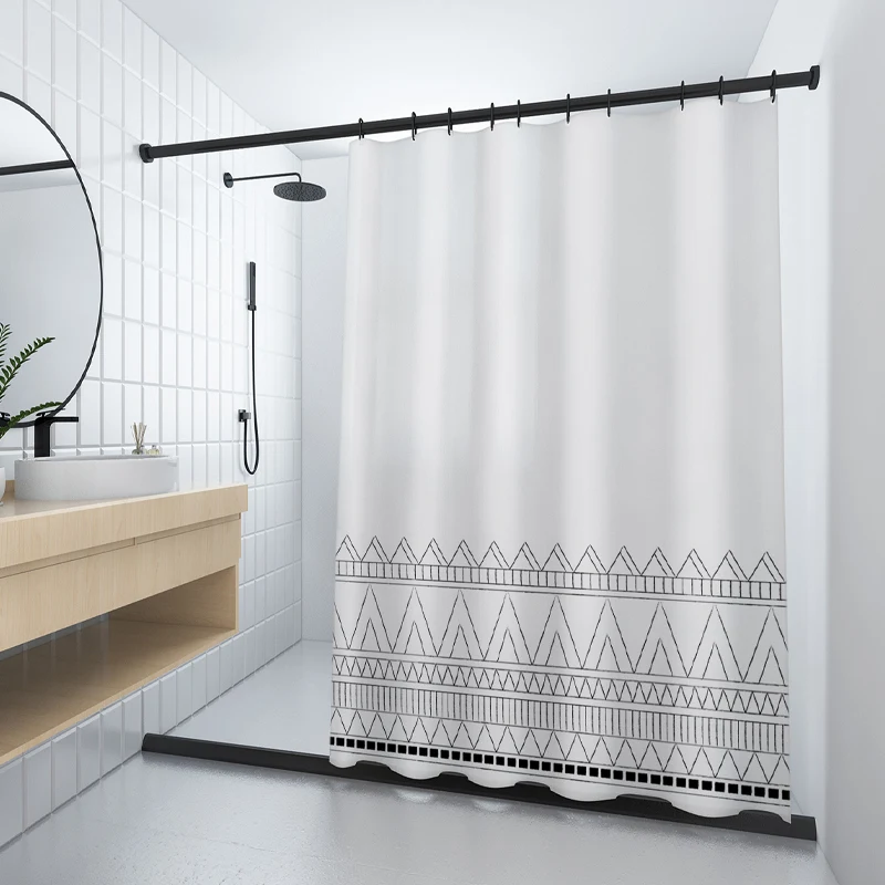 

Girly Polyester Shower Curtains Nordic Modern Thick Waterproof Shower Curtain Hooks Salle De Bain Household Merchandises DF50SC