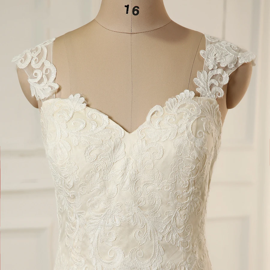 

Jiayigong Plus Size Wedding Dress Cap Sleeves Sweep Train Wedding Vestidos Cerimonia Vestido De Noiva Bridal Gowns