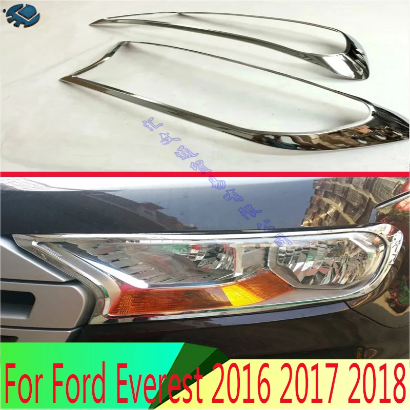

Для Ford Everest 2016 2017 2018 ABS хромиросветильник передняя фара, передсветильник фара, крышка лампы, отделка, молдинговая рамка