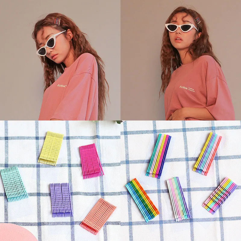 Бесплатная доставка разноцветные заколки для волос в виде полосок женщин