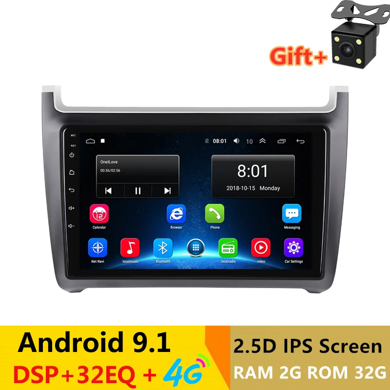 Автомобильный мультимедийный плеер 10 1 &quot Android DVD GPS для vw polo 2011 2012 2013 2014 2015 2016 аудио