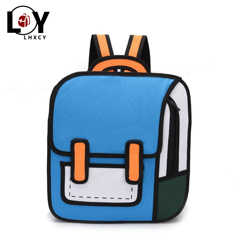 

Вместительные холщовые рюкзаки с 3d принтом, мультяшный женский портфель для учеников с 2d рисунком, милый школьный мессенджер