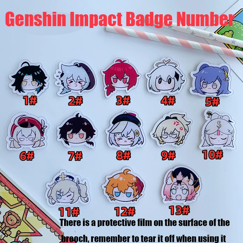 

Badge Acrylic Genshin Impact Peripheral Anime Two-Dimensional Brooch Cute Fashion Backpack Pendant Jewelry Pin Unisex