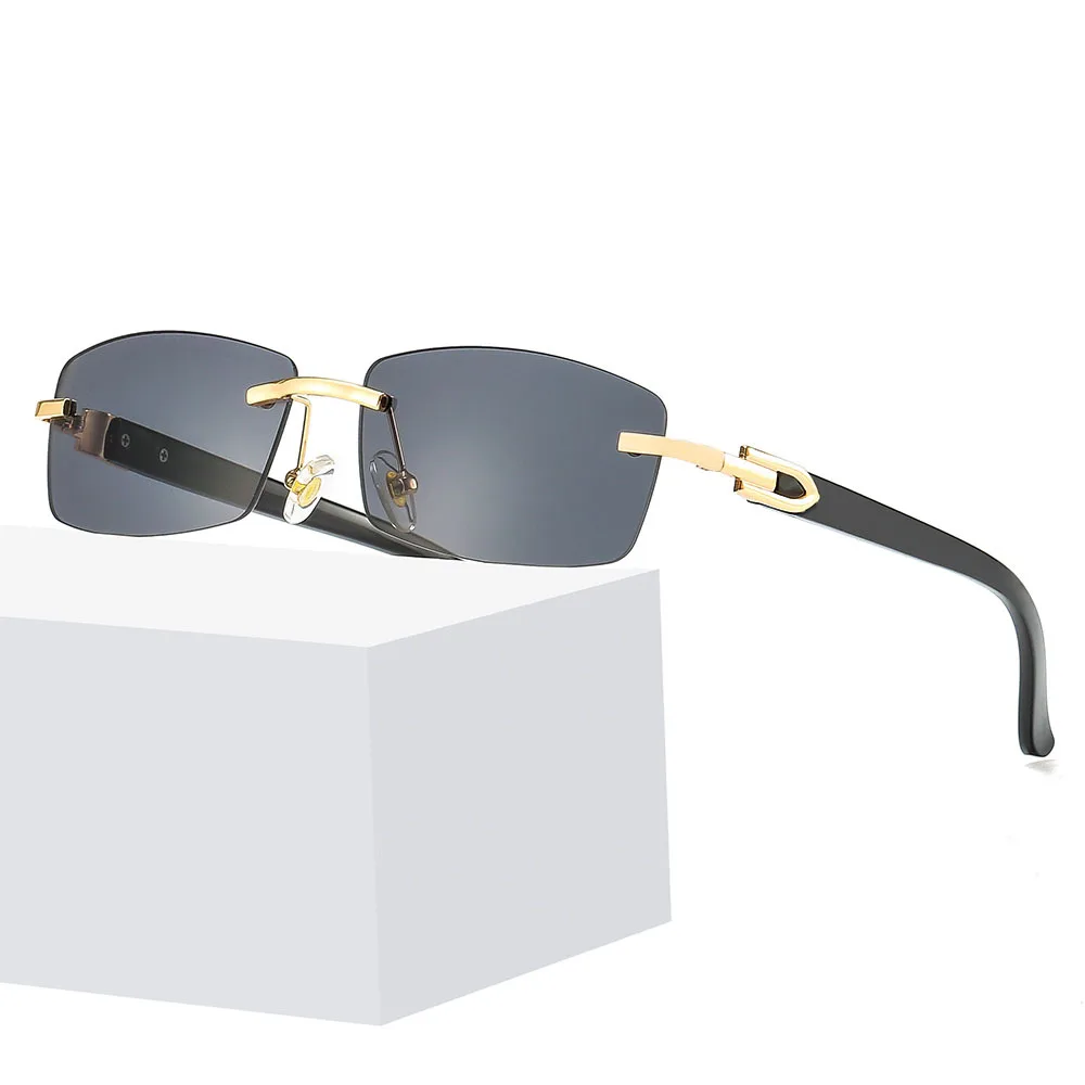 

Rimless Sunglasses For Woman Sun Glasses Fashion Trend Sunglasses Vintage Ocean Lens Metal Frame Luxury Shades Gafas BGN1213