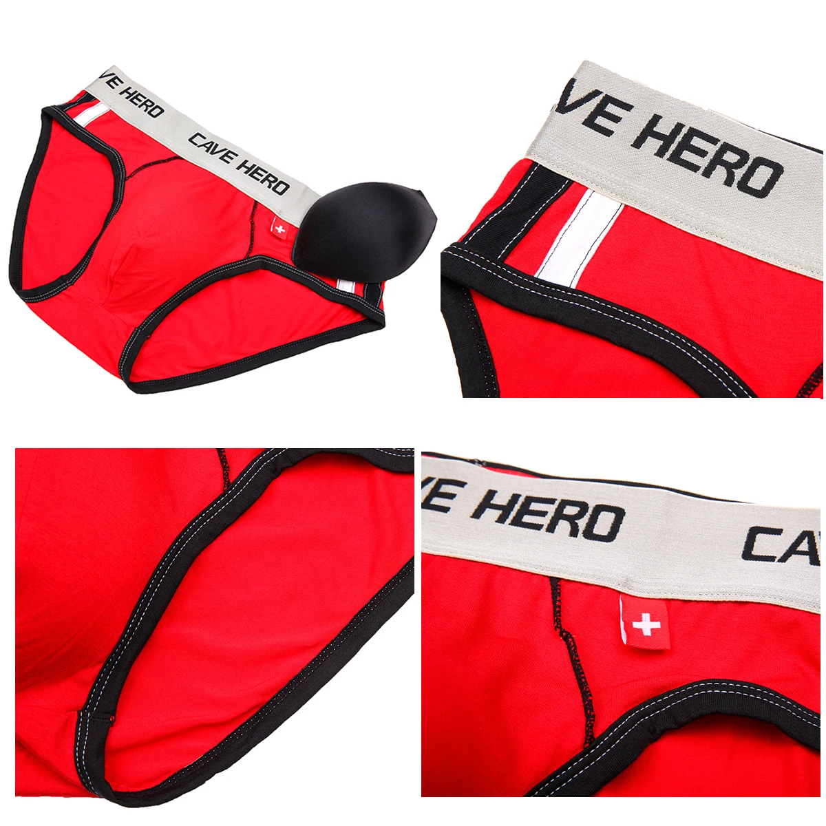 Мужской хлопковый пояс с карманами и пуш ап принтом| |