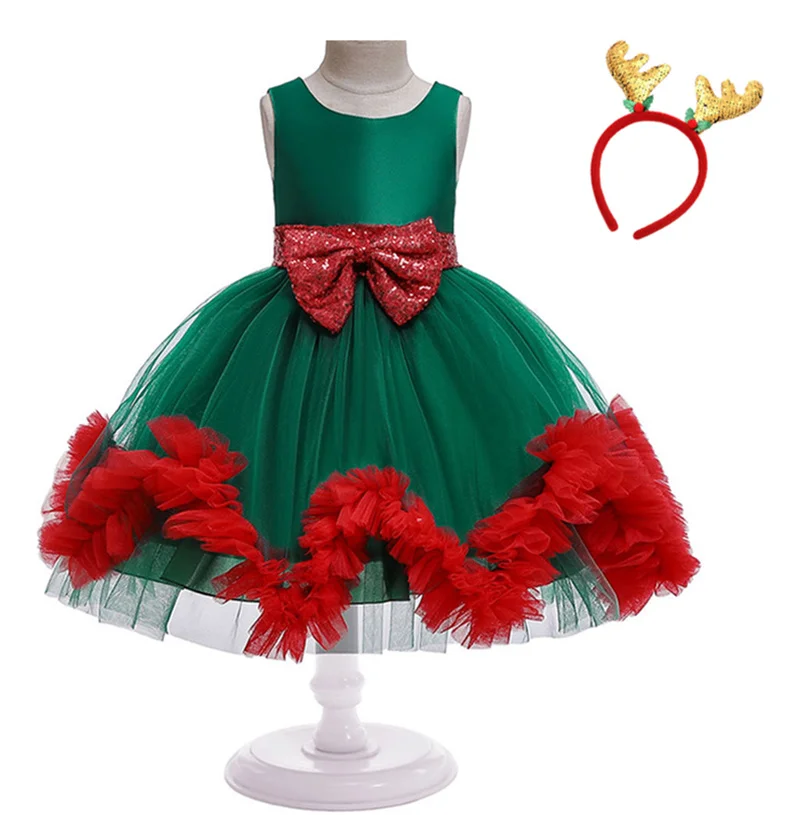 Рождественские платья для девочек карнавальный детский костюм Детские