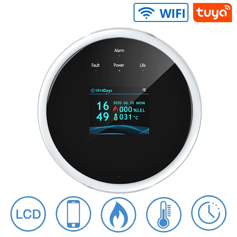 Датчик природного газа с Wi-Fi умный бытовой детектор утечки сжиженного