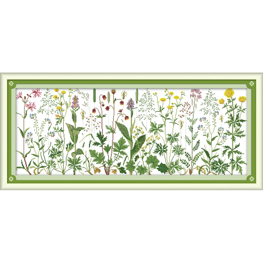 

Joy Sunday Flowers On The Meadow Chinese Cross Stitch Kits Ecological Cotton Clear Stamped Printed 11CT DIY Wedding Decoration