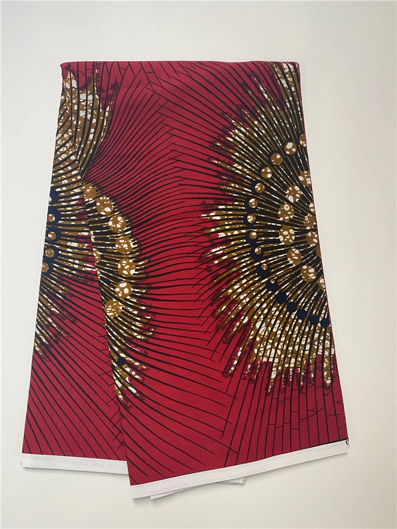 

African Wax Print Fabric 100% Cotton African Wax Cloth Nigerian Fabrics For Women Garment 6Yard