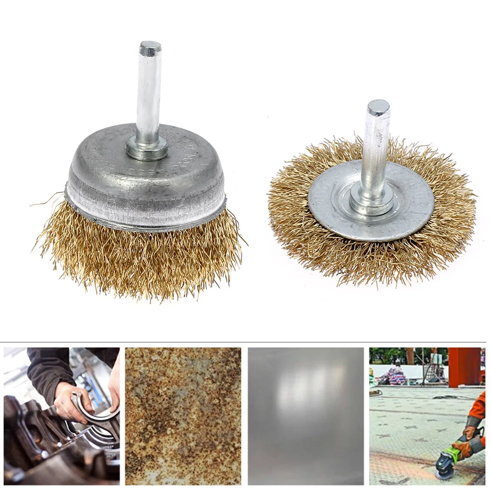 Латунные проволочные колеса плоская чашка щетка для удаления ржавчины полировка