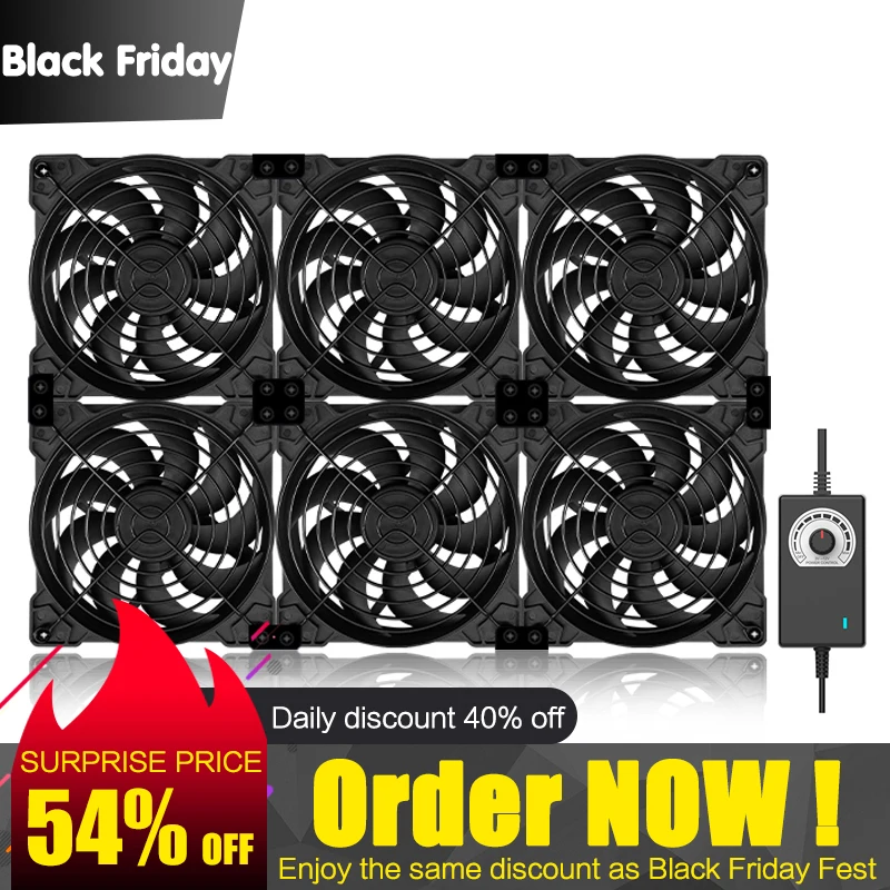 

12cm High Speed Large Air Volume 100V 110V 220V Btc Mining Machine Workstation Cabinet 120MM Server Case Cooling System Fan Kit