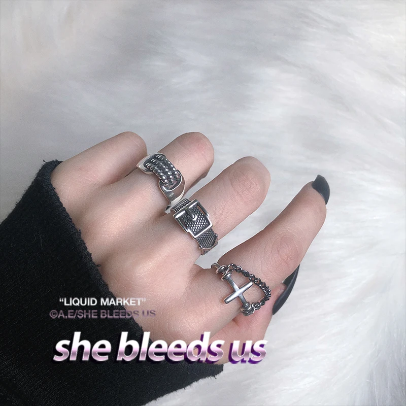 Новые винтажные металлические открытые кольца в стиле панк на цепочвечерние