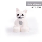 Конструктор сделай сам большого размера, фигурки животных, маленький белый кот, совместим с игрушками большого размера для детей, подарки для детей