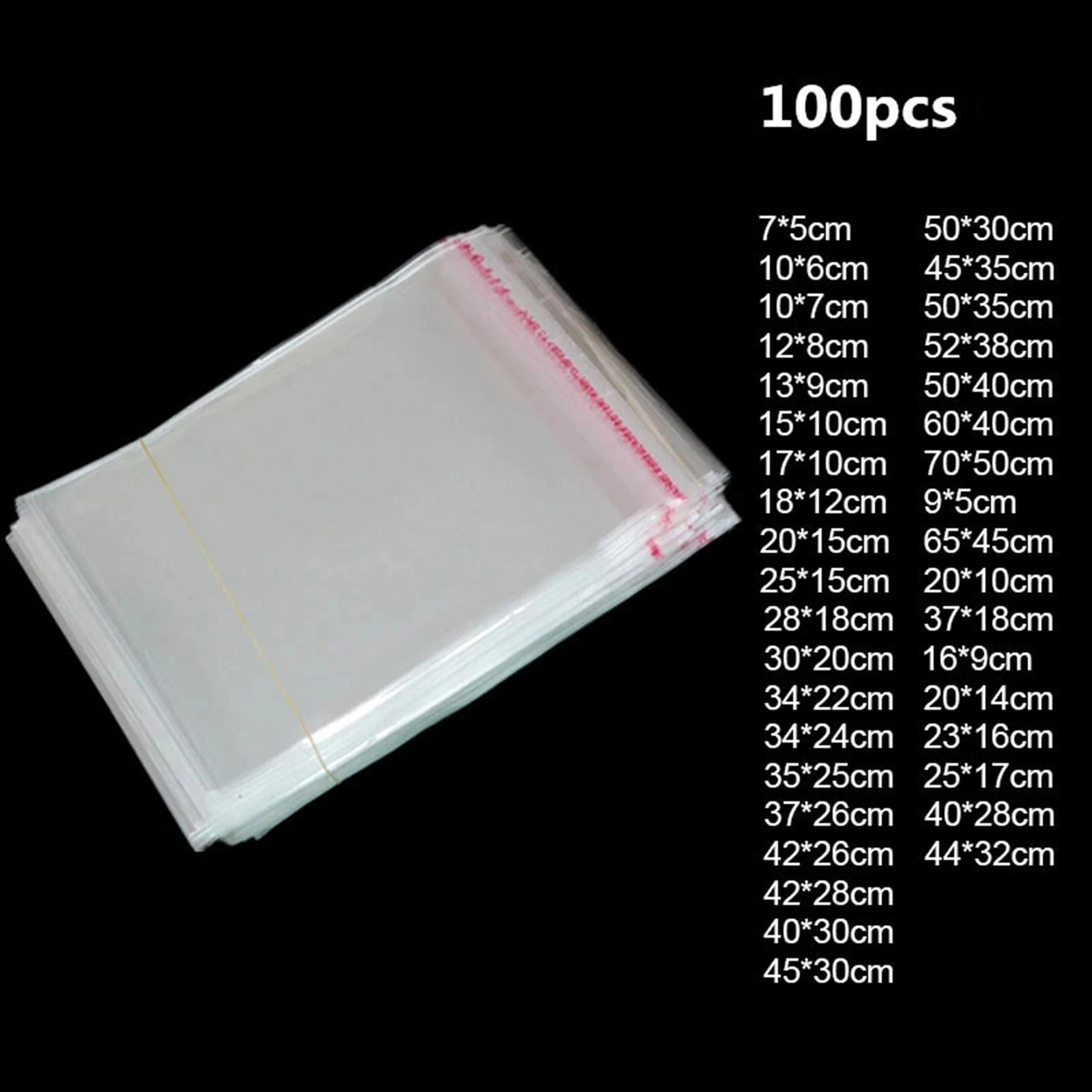 100 шт./компл. само уплотнения Пластик сумки прозрачный поли мешок упаковка для