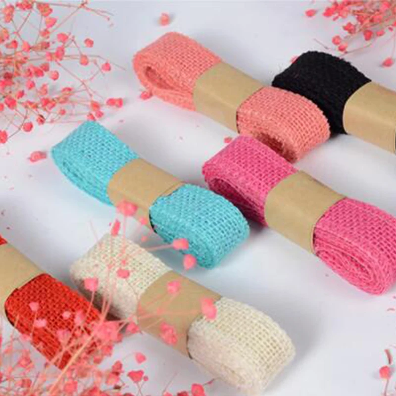 Цветная льняная лента 2 5 см x м Рождественский Свадебный декор Подарочная коробка