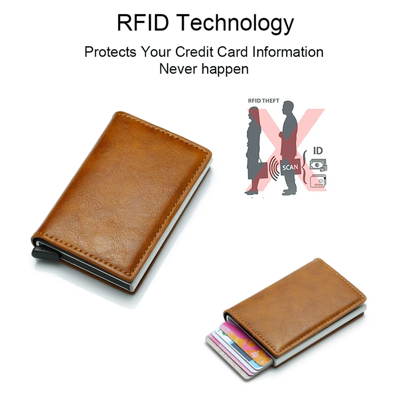 Rfid Блокировка металлический держатель кредитной ID карты бумажник для мужчин