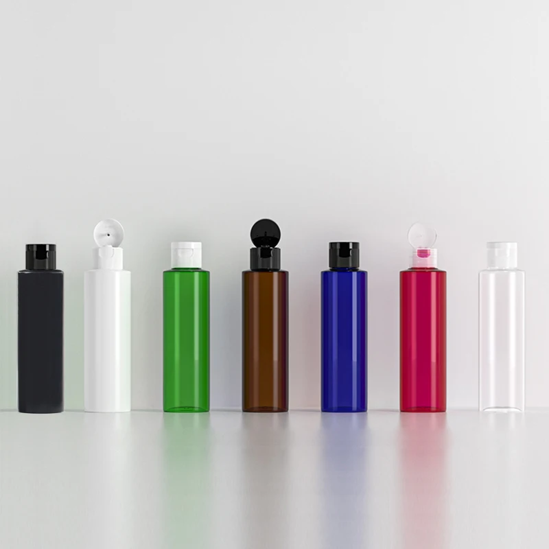 

120ml Travel Empty Black Amber Refillable Cosmetic Bottle With Plastic Flip Top Cap 120cc Capacity PET Shampoo Container