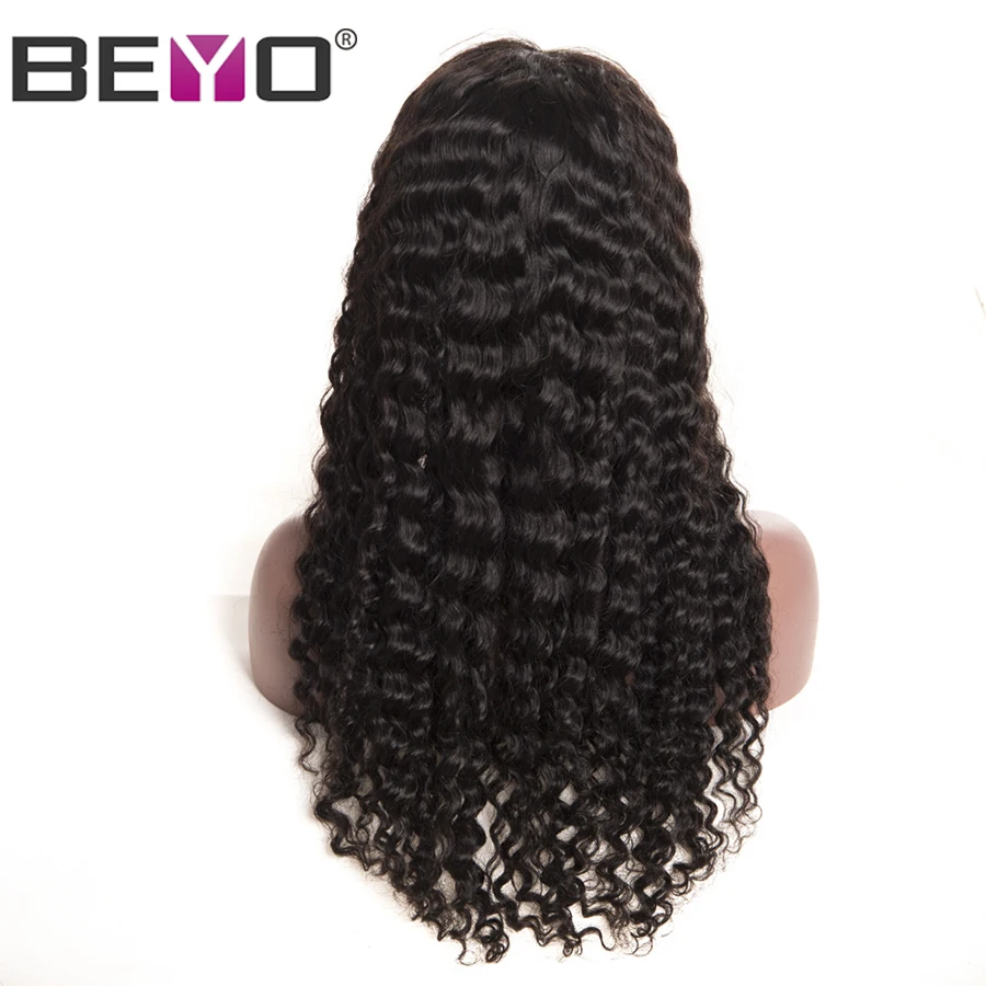 300% Density Free Customized Wig Brazilian Deep Wave Lace Frontal Wig By Remy Hair Bundles With Frontal Beyo Hair Lace Wig |