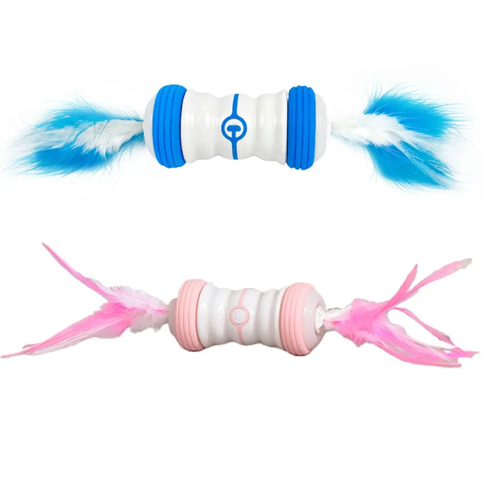 

Cat Interactive Toy For Indoor Electric Automatic Cat Kitten Exercise Toy With Replacement Feather Colorful Light Catnip Bells