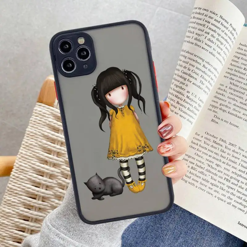 

Cartoon girl Santoro Gorjuss Phone Case For iphone 12 11 Pro Max Mini XS 8 7 Plus X SE 2020 XR Matte Transparent Cover
