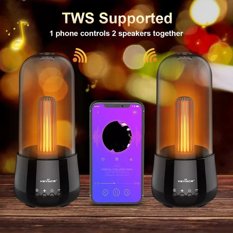

Lenovo 2PCS Bluetooth Light Speaker Wireless Speaker High BoomBox Outdoor Bass HIFI Calling FM Radio, Green & Red