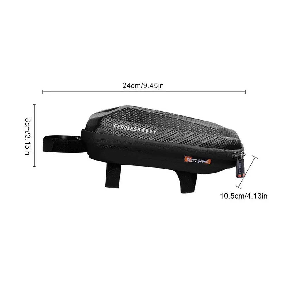 

1L Bicycle Top Tube Front Bag MTB Mountain Cycling Waterproof Zipper Shock Rainproof Phone Pouch Reflective Design