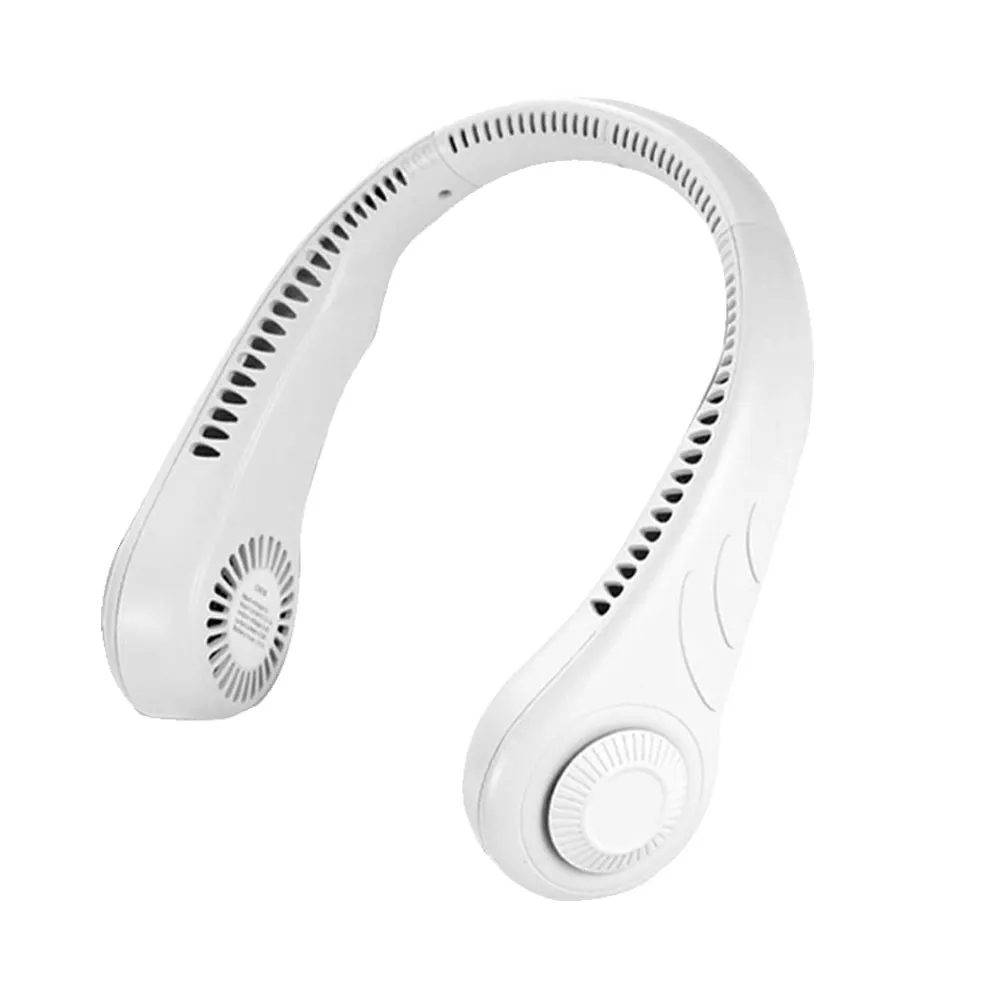 

Lazy Hanging Neck Fan Portable Mute Cooling Fan USB Leafless 360 Degree Neckband Fan 78 Surround Air Outlets Rechargeable