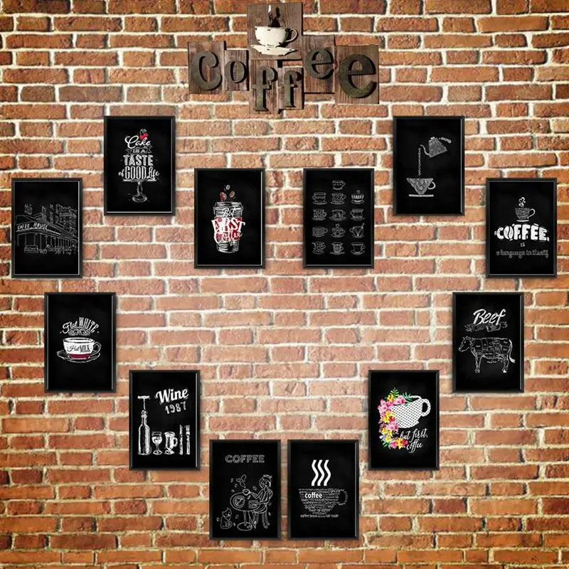 

Canvas Painting Wall Art Modern Minimalist Creative Coffee and Wine Restaurant Kitchen Living Room Background Home Decoration