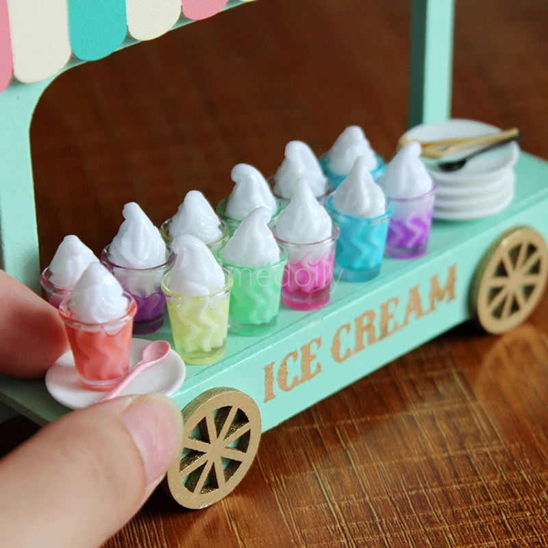 Масштаб 1/12 миниатюрный кукольный домик мороженое чашка для мороженого Ролевая