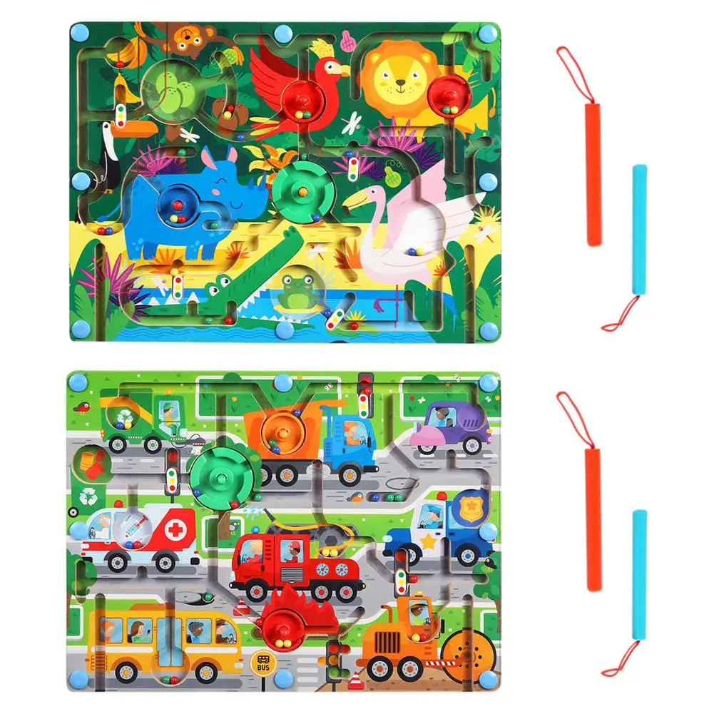 

Magnetic Maze Toy Traffic Magnetic Maze Ball Educational Toys Early Learning Logic Toys Interactive Toys For Kids Gift