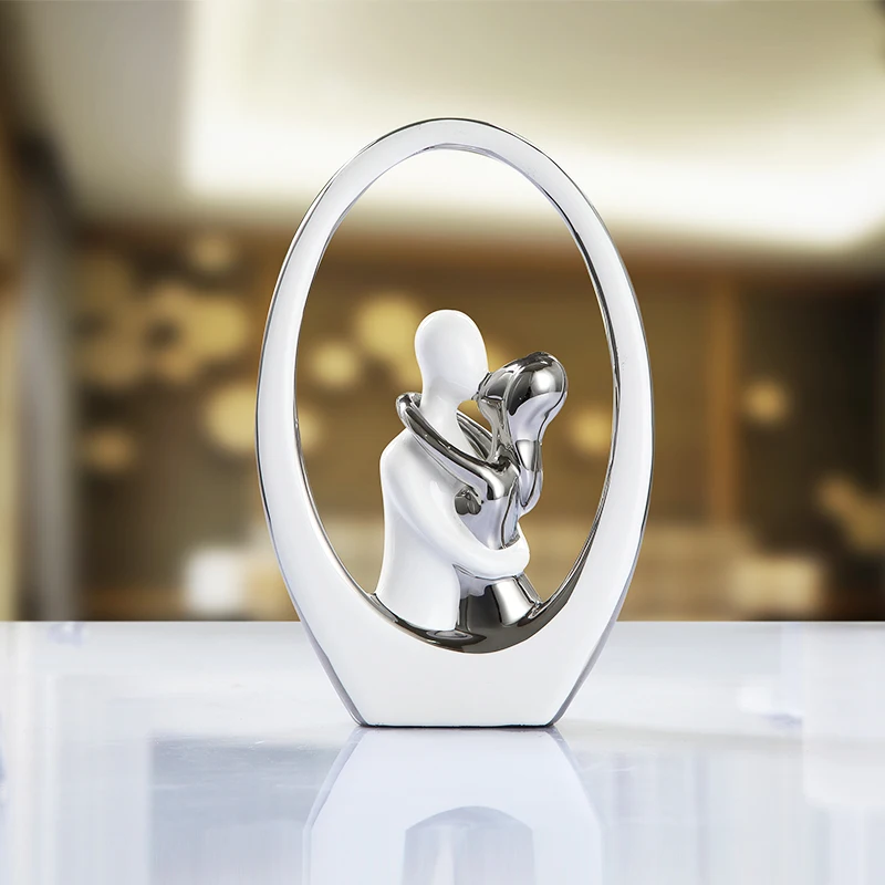 

Modern romantic couple ceramic decorative sculpture Abstract art Christmas decorations for home