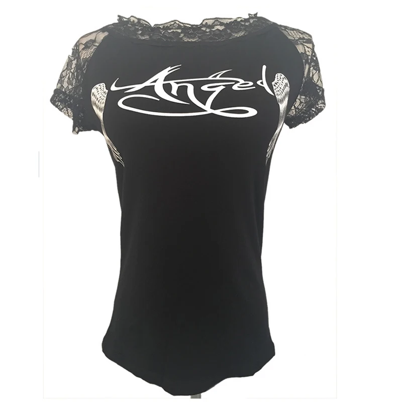 Летняя тонкая Модная рубашка женская футболка жилет Ангел с крылышками Топ